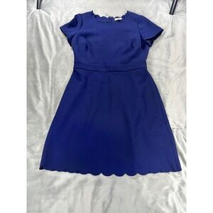 Maison Jules Women's Scalloped Sheath Dress Navy Blue Size 4 Small